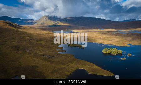 Splendida vista aerea su Blackmount, Glencoe Foto Stock