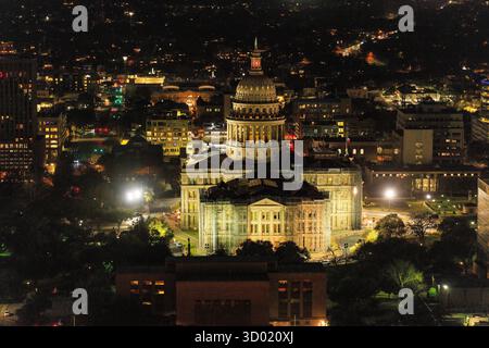 Stati Uniti, Texas, Austin, centro città, Campidoglio (vista aerea) Foto Stock