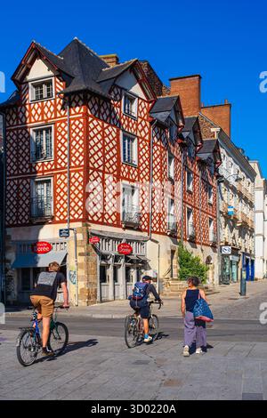 Francia, Ille-et-Vilaine, Rennes, centro storico, tradizionale casa in legno Foto Stock