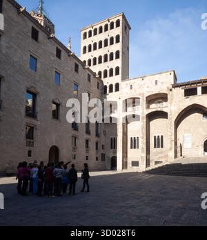 Barcellona, quartiere gotico: Punto di osservazione del re Martí. Catalogna Foto Stock