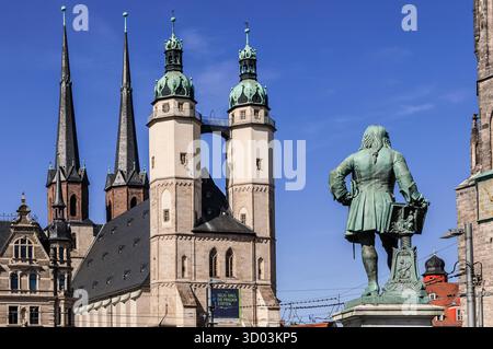 Halle-Saale Stadtpanorama Foto Stock