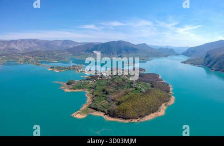 Vista aerea di Rama lago o Ramsko jezero , Bosnia e Erzegovina, Europa Foto Stock