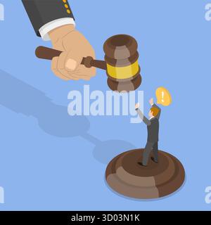 Illustrazione piatta isometrica 3D dell'ingiustizia sociale, disuguaglianza umana illustrazione piatta isometrica 3D dell'ingiustizia sociale, disuguaglianza umana Foto Stock