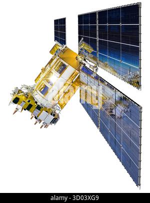 Satellite spaziale di navigazione glonass isolato Foto Stock