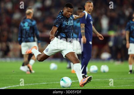 Roma, Italia 18 ottobre 2025: Visto in azione durante la partita di calcio di serie A Enilive 2025-2026 tra AS Roma e F.C. Internazionale di Milano Foto Stock