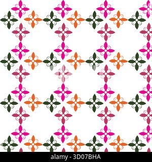 Motivo di colorate forme floreali stilizzate Illustrazione Vettoriale