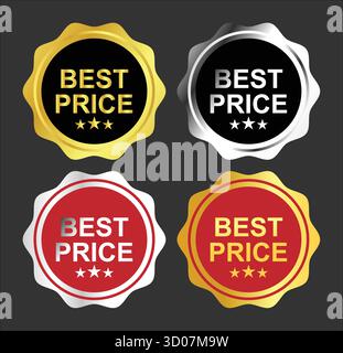 Distintivi dei migliori prezzi per sconti, promozioni e offerte di vendita Illustrazione Vettoriale