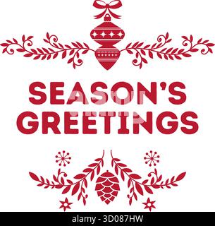 Vettore composizione Folk Cervo festivo Illustrazione Vettoriale