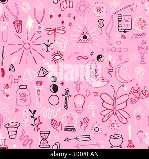 Magic Doodle modello senza giunture Illustrazione Vettoriale