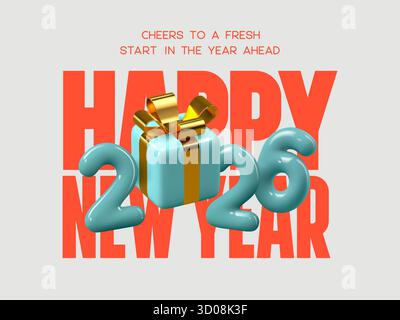 Buon anno 2026 saluto Illustrazione Vettoriale