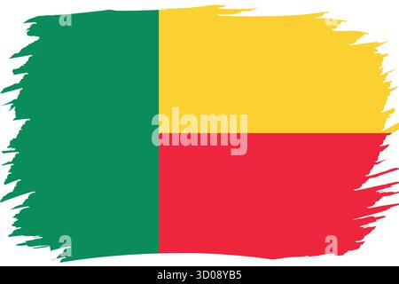 Bandiera del Benin. Simbolo nazionale in colori ufficiali. Icona modello. Sfondo vettoriale astratto Illustrazione Vettoriale