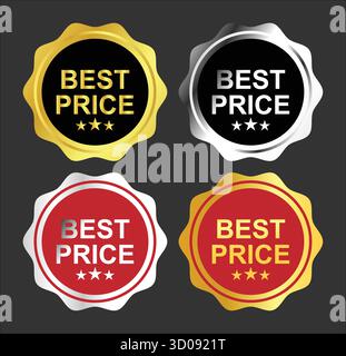 Distintivi dei migliori prezzi per sconti, promozioni e offerte di vendita Illustrazione Vettoriale