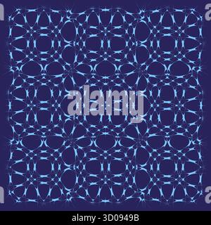Motivo geometrico blu. Design astratto senza soluzione di continuità. Motivo Vector con fiocco di neve. Sfondo texture scuro. EPS 10. Illustrazione Vettoriale