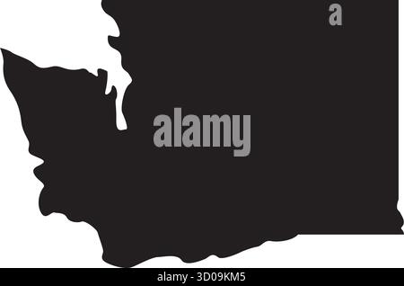 Sagoma della mappa di stato washington washington washington semplificato vettore USA isolato su sfondo trasparente Illustrazione Vettoriale