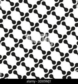 Ripetizione uniforme. Forme geometriche astratte. Ornamento monocromatico vettoriale. Sfondo moderno ed elegante. EPS 10. Illustrazione Vettoriale