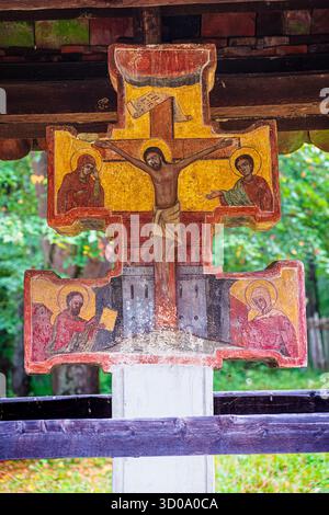 Romania, regione di Muntenia, Sibiu, complesso del Museo Nazionale DI ASTRA, etnomuseo all'aperto nell'area forestale protetta di Dumbrava Sibiului, l'etnomuseo più importante della Romania e il più grande museo all'aperto d'Europa, oratorio Foto Stock