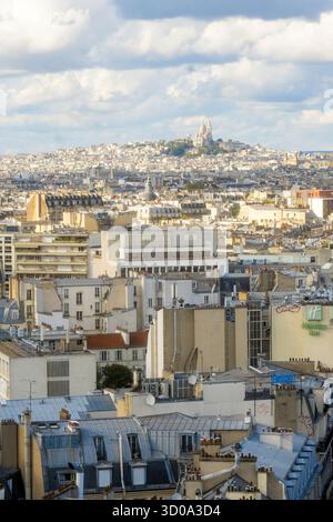 Francia, Parigi, vista generale di Parigi dalla cima della Torre dell'Orologio, il Sacro cuore Foto Stock