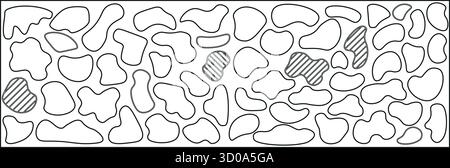 Forma del blottch astratta. Elementi a forma di liquido. Insieme di elementi grafici moderni. Striscione a forma dinamica e fluida. Forme di liquido astratte in gradiente. V Illustrazione Vettoriale