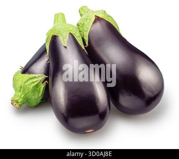 Le melanzane o le melanzane isolati su sfondo bianco. Il file contiene il percorso di clipping. Foto Stock