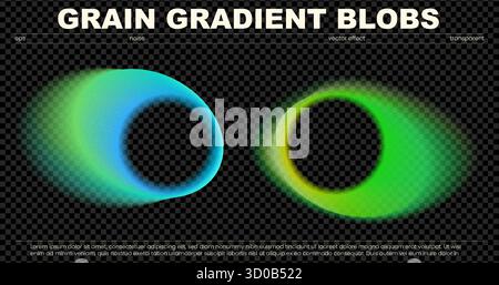 Sfocatura blu disturbo verde colore sfondo sfumatura astratta grana chiara. Questo design moderno presenta forme fluide e vivaci transizioni cromatiche per la d Illustrazione Vettoriale