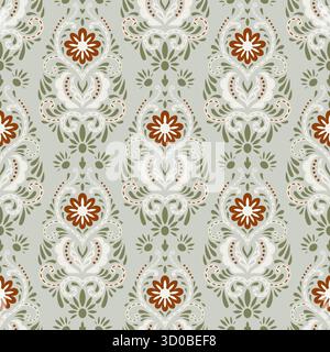 Ripetizione tessera Heritage geometrica verde Illustrazione Vettoriale