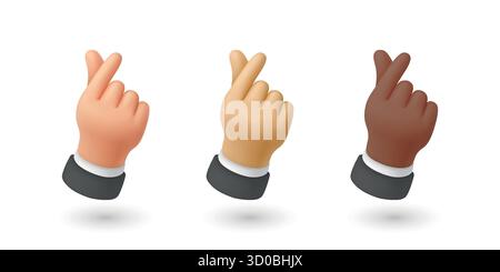 Set di gesti della mano del cuore del dito vettoriale. Coreana Finger Heart Illustration che mostra amore e apprezzamento. Simpatici gesti delle mani per i social media, K-Pop Illustrazione Vettoriale