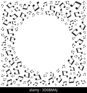 Note musicali disposte in cerchi concentrici con un'illustrazione di concetto di centro vuoto - vettore. Illustrazione Vettoriale