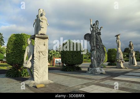 Totem al Parco Nazionale di Malabo nella Guinea Equatoriale Foto Stock