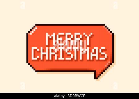 Pixel art buon Natale. Illustrazione Vettoriale