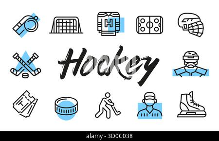 Poster dell'hockey. Illustrazione vettoriale Illustrazione Vettoriale