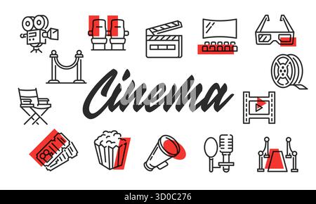 Poster del cinema. Illustrazione vettoriale Illustrazione Vettoriale