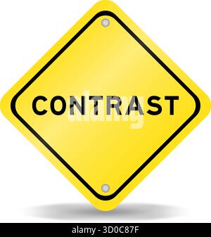 Cartello di trasporto di colore giallo con contrasto di parole su sfondo bianco Illustrazione Vettoriale