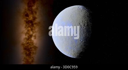 Eris è il più massiccio e il secondo pianeta nano conosciuto del sistema solare. Foto Stock