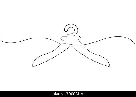 Appendiabiti a una linea continua disegnando un contorno minimalista su sfondo bianco Illustrazione Vettoriale