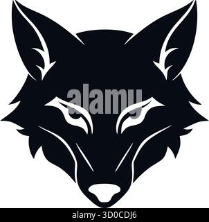 Wolf Head silhouette Vector – emblema Bold Wilderness per loghi tribali, marchi per esterni e design feroce Illustrazione Vettoriale