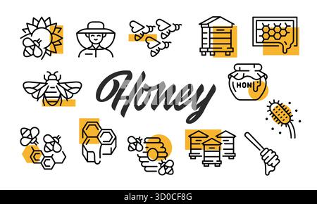 Poster del miele. Illustrazione vettoriale Illustrazione Vettoriale
