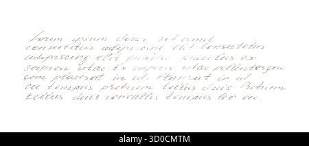 Testo Lorem ipsum, calligrafia disegnata a mano su sfondo bianco. Illustrazione vettoriale Illustrazione Vettoriale