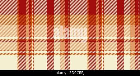 Motivo di tartan vettoriale composizione, texture di sfondo halloween senza cuciture. Tessuto di produzione a quadri con tavolozza di colori arancio e chiaro. Illustrazione Vettoriale