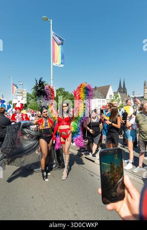 Drag Queen, Transvestite, Christopher Street Day, Colonia, Renania settentrionale-Vestfalia, Germania, Europa Foto Stock
