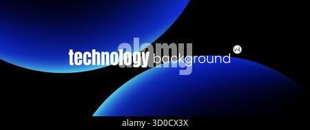 Sfera tecnologica e palla con sfumatura per uno sfondo astratto e bagliore al neon per un effetto spaziale o un gioco futuristico. Illustrazione Vettoriale