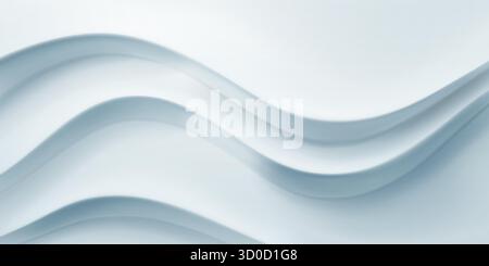 Curve fluide e fluide in sfumature di bianco e blu chiaro, per creare un'atmosfera serena. Illustrazione Vettoriale