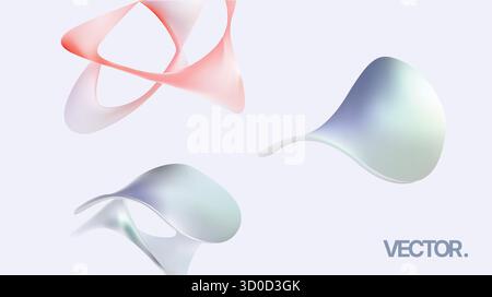 Eleganti forme astratte con colori morbidi, perfette per le esigenze di design moderno Illustrazione Vettoriale