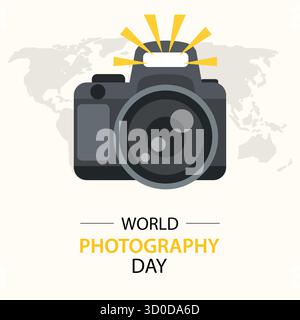 Giornata mondiale della fotografia. Illustrazione Vettoriale