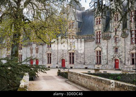 Castello di Josselin, dipartimento di Morbihan, regione della Bretagna, Francia, Europa Foto Stock