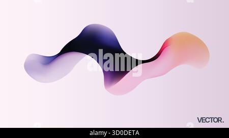 Forma fluida astratta progettata con colori sfumati morbidi per un'espressione estetica contemporanea Illustrazione Vettoriale