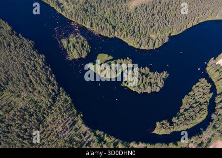 Vista sul fiume Västerdalälven, Dalarna, Svezia Foto Stock