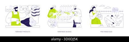 Prodotti agricoli isolato cartoon vettore illustrazioni se Illustrazione Vettoriale