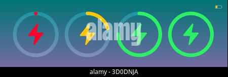 Ricarica della batteria. Icona del caricabatterie wireless Illustrazione Vettoriale