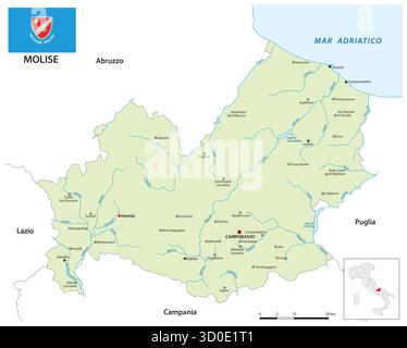 Mappa della regione del Molise, Italia meridionale Foto Stock
