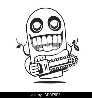 Questa immagine presenta una collezione di icone a tema Halloween, perfette per disegni, inviti o merchandising correlati a Halloween. Illustrazione Vettoriale